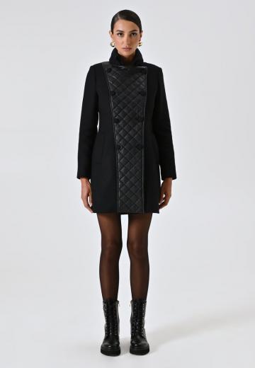 Пальто из искусственной кожи