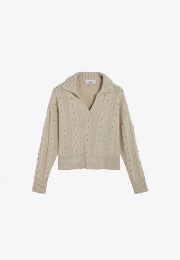 Пуловер с вырезом V