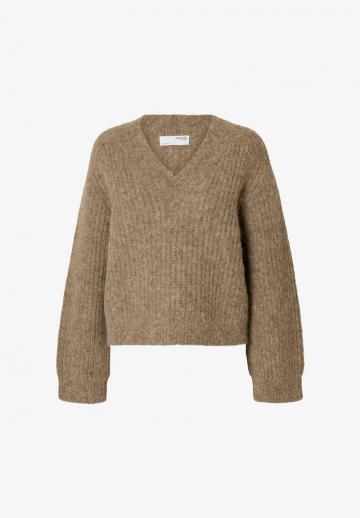 Пуловер с вырезом V