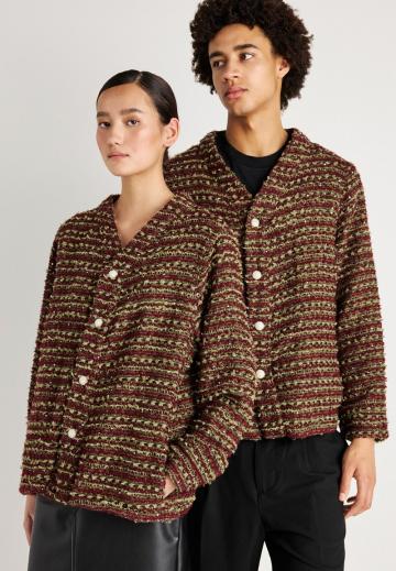 Жаккардовая вязаная кофта