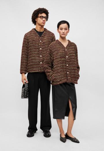 Жаккардовая вязаная кофта