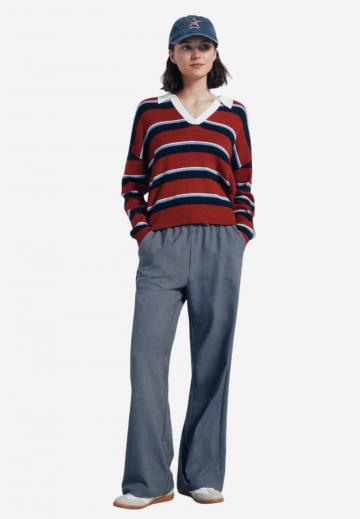 Пуловер с воротником поло