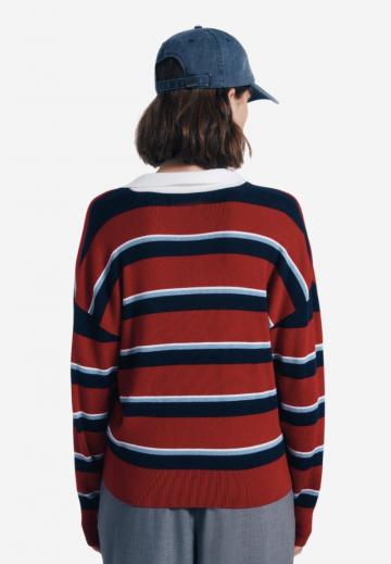 Пуловер с воротником поло