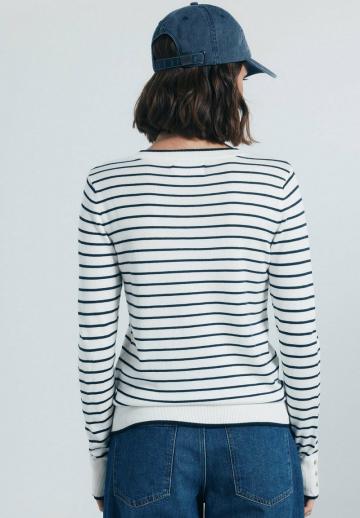 Пуловер в полоску