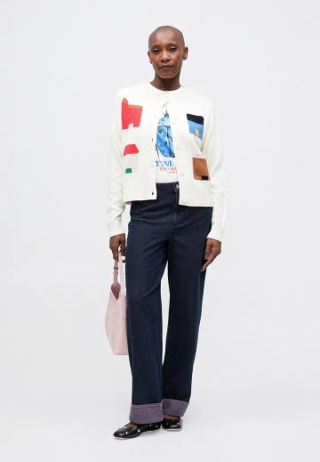 Жаккардовая вязаная кофта