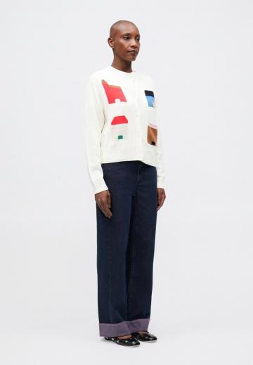 Жаккардовая вязаная кофта