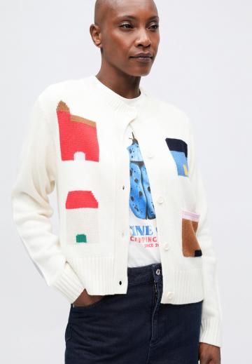 Жаккардовая вязаная кофта