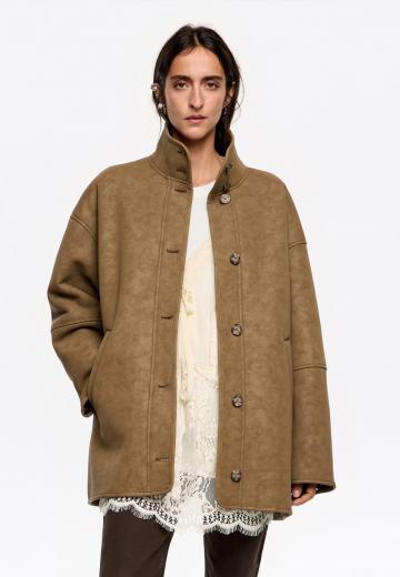 Пальто из искусственной кожи