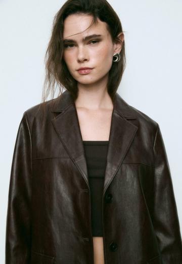 Пальто из искусственной кожи