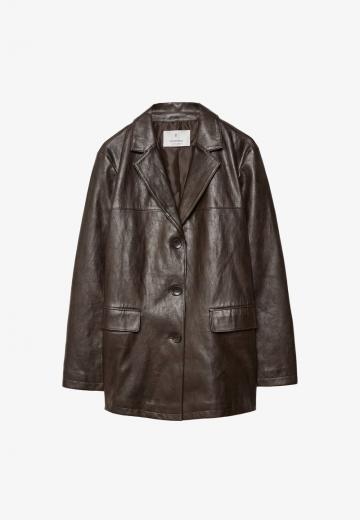 Пальто из искусственной кожи