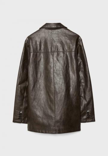 Пальто из искусственной кожи