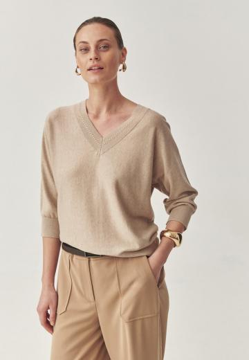 Пуловер с рукавом три четверти