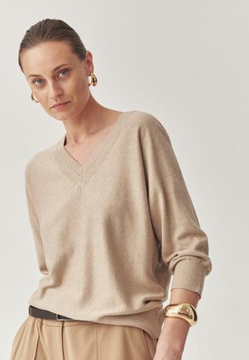 Пуловер с рукавом три четверти