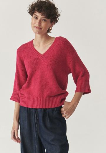 Пуловер с рукавом три четверти