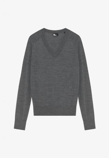 Пуловер с вырезом V