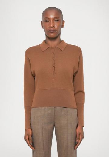 Пуловер с воротником поло