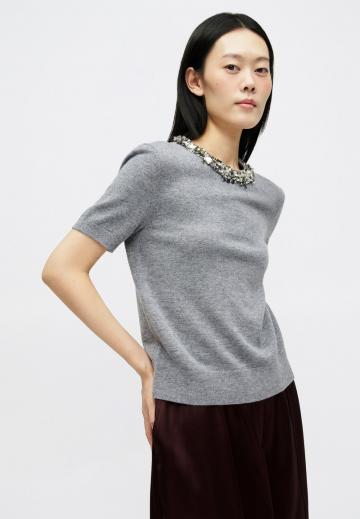 Пуловер с коротким рукавом