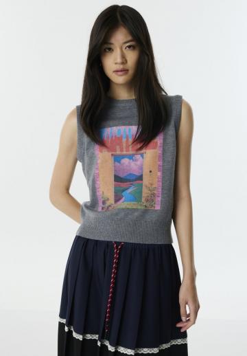 Пуловер без рукавов