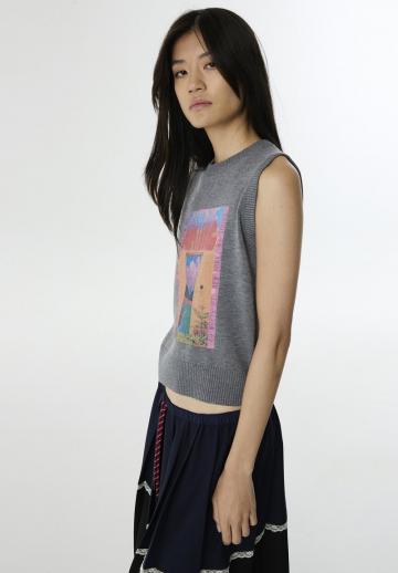 Пуловер без рукавов