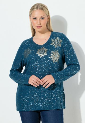 Пуловер с вырезом V