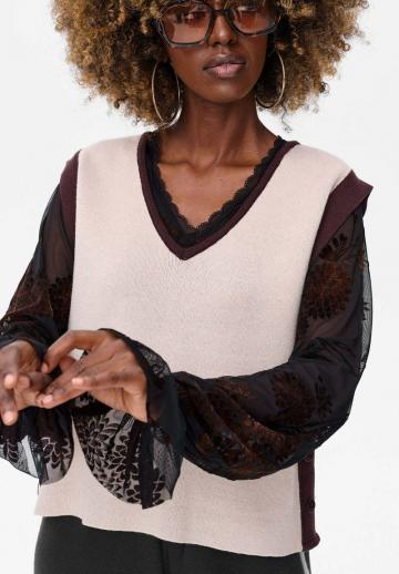 Пуловер без рукавов