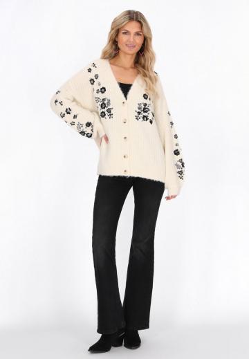 Жаккардовая вязаная кофта