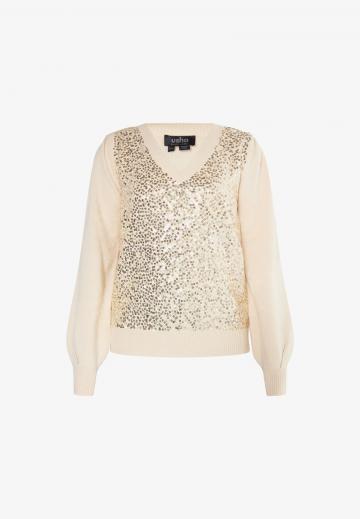 Пуловер с вырезом V