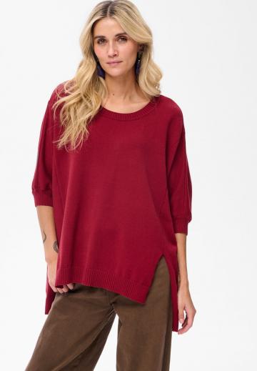 Пуловер с рукавом три четверти