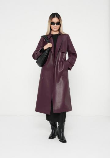 Пальто из искусственной кожи