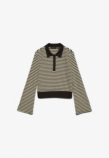 Пуловер с воротником поло