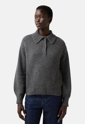 Пуловер с воротником поло