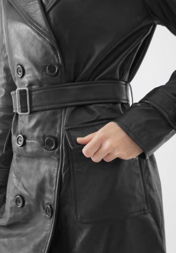 Кожаное пальто