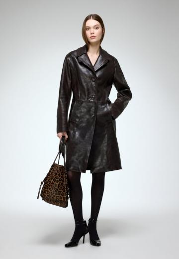 Кожаное пальто