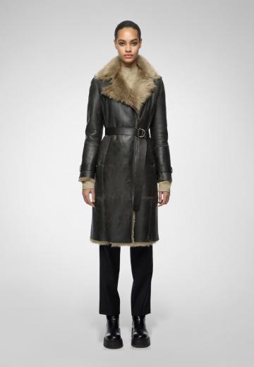 Кожаное пальто