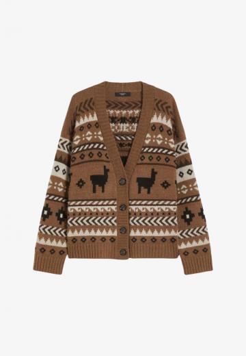 Жаккардовая вязаная кофта