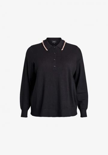 Пуловер с воротником поло