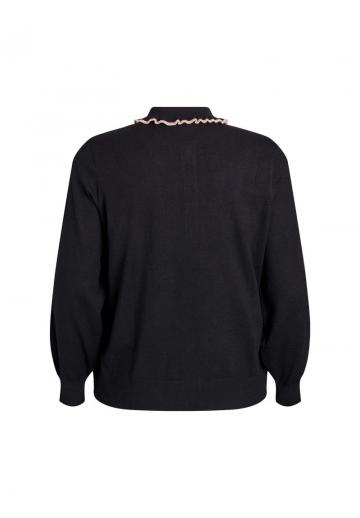 Пуловер с воротником поло