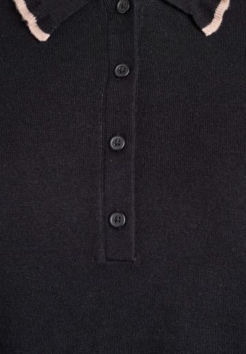 Пуловер с воротником поло