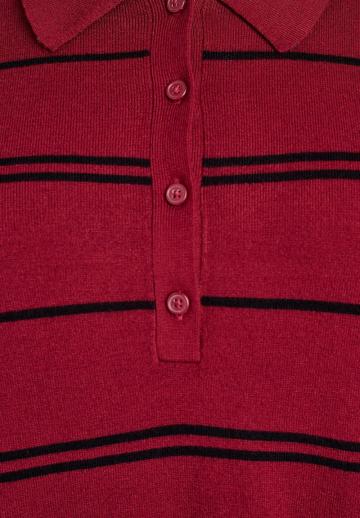 Пуловер с воротником поло