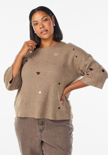 Пуловер с рукавом три четверти