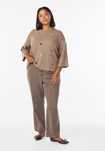 Пуловер с рукавом три четверти