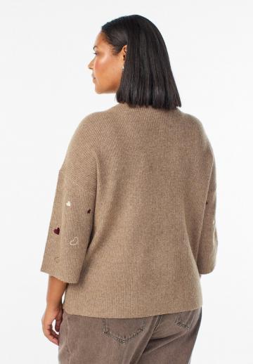 Пуловер с рукавом три четверти