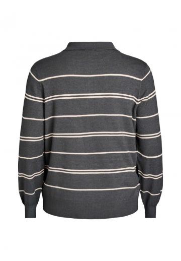 Пуловер с воротником поло