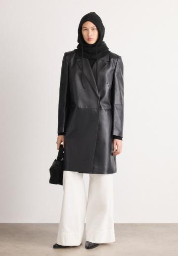 Кожаное пальто