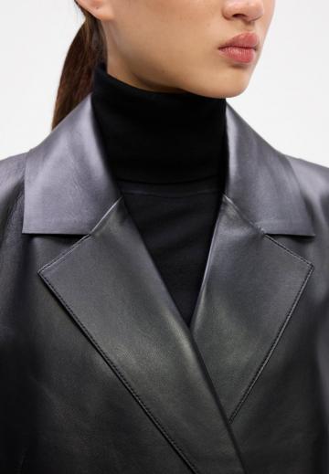 Кожаное пальто