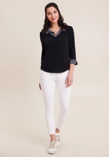 Пуловер с рукавом три четверти