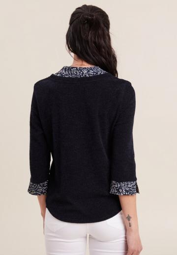 Пуловер с рукавом три четверти