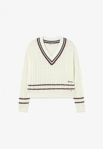 Пуловер с вырезом V