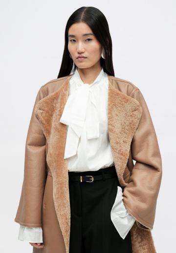 Пальто из искусственной кожи