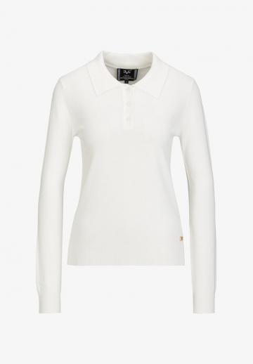 Пуловер с воротником поло